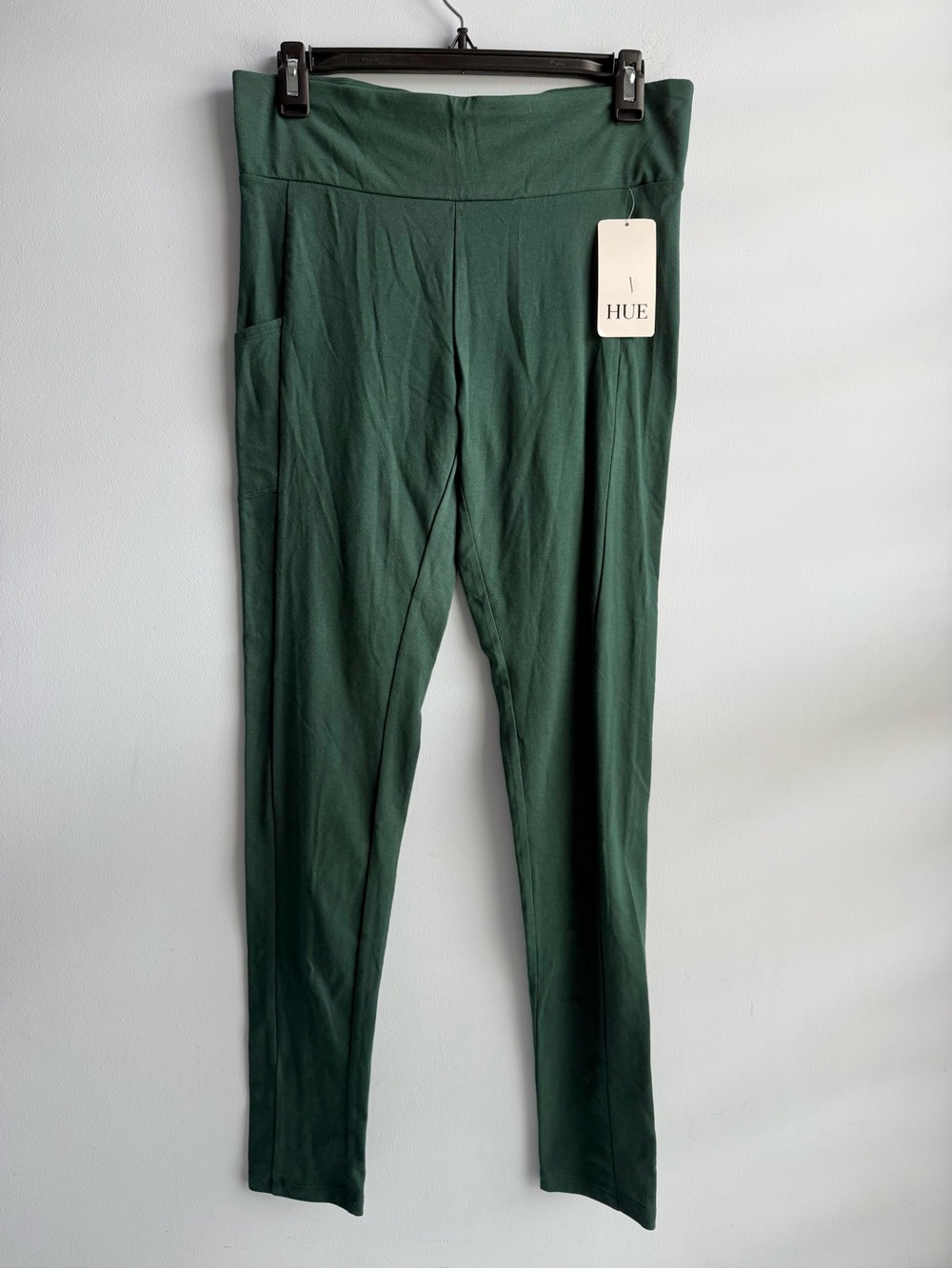 Hue Women’s Pine Grove Green Tech Pocket Leggings Size Medium
